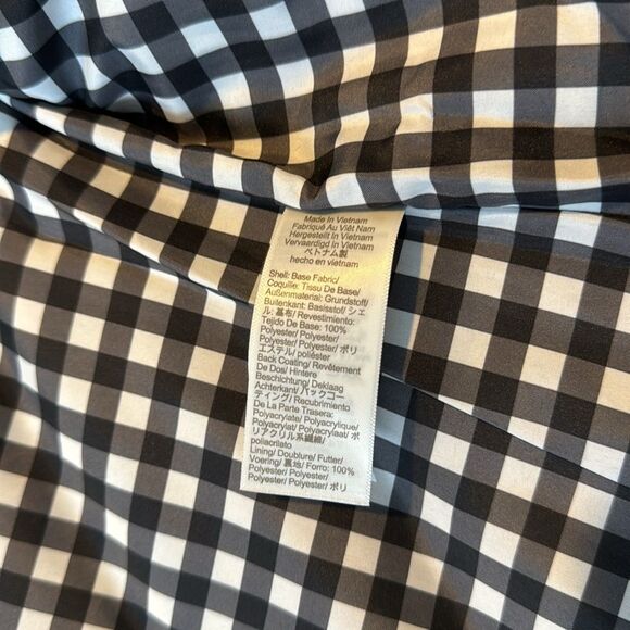 J Crew NWOT Excursion Quilted Vest Puffer Vest Gingham Lined Black AP678 Size M - Picture 6 of 8